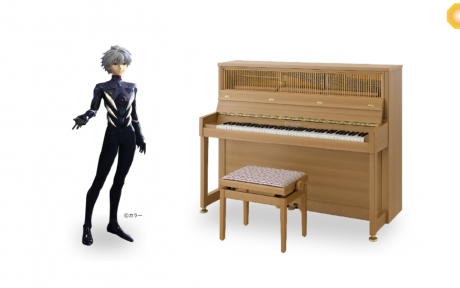 渚カヲルの等身大フィギュアと天竜杉ピアノ