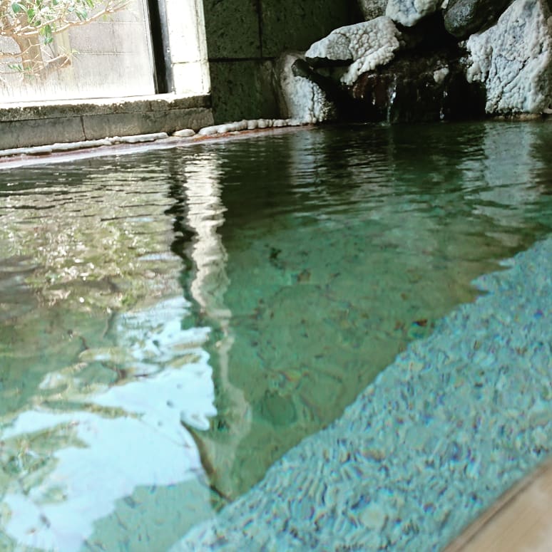 伊豆一の温泉は硫酸塩温泉です。
硫酸が鉄やアルミニウムなどの鉱物質を溶かしていき、そのうち空気に触れるときに化学変化を起こして結晶となるのです。

 

この結晶は温泉と似た成分を持ち、ミネラルを多く含んでいます。伊豆では伊豆一のある宇久須だけでしか見られない貴重なものです
 
※少しチクチクしておりますのでご入浴の際はお気を付けながら温泉をお楽しみください。