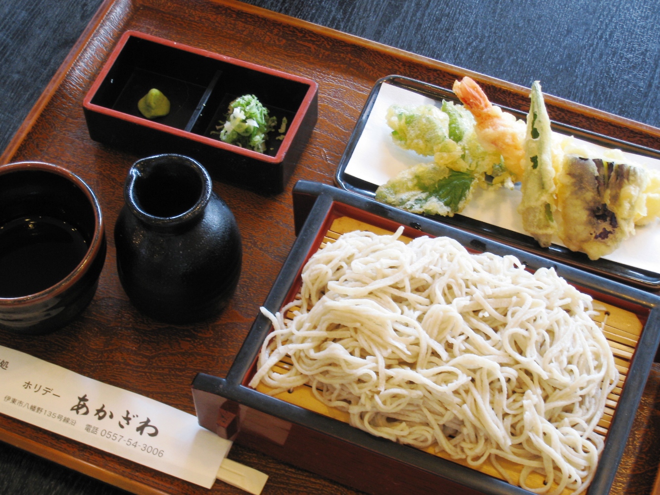 天ぷら付きのそば試食