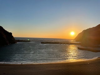 時期によって見える夕日