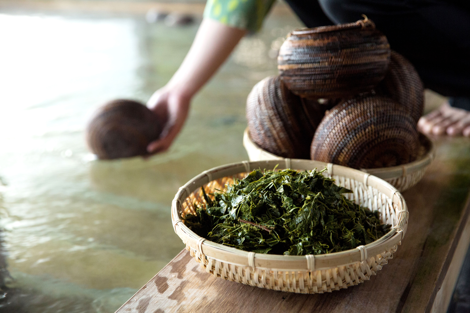 お茶玉を浮かべた露天風呂「お茶玉風呂」