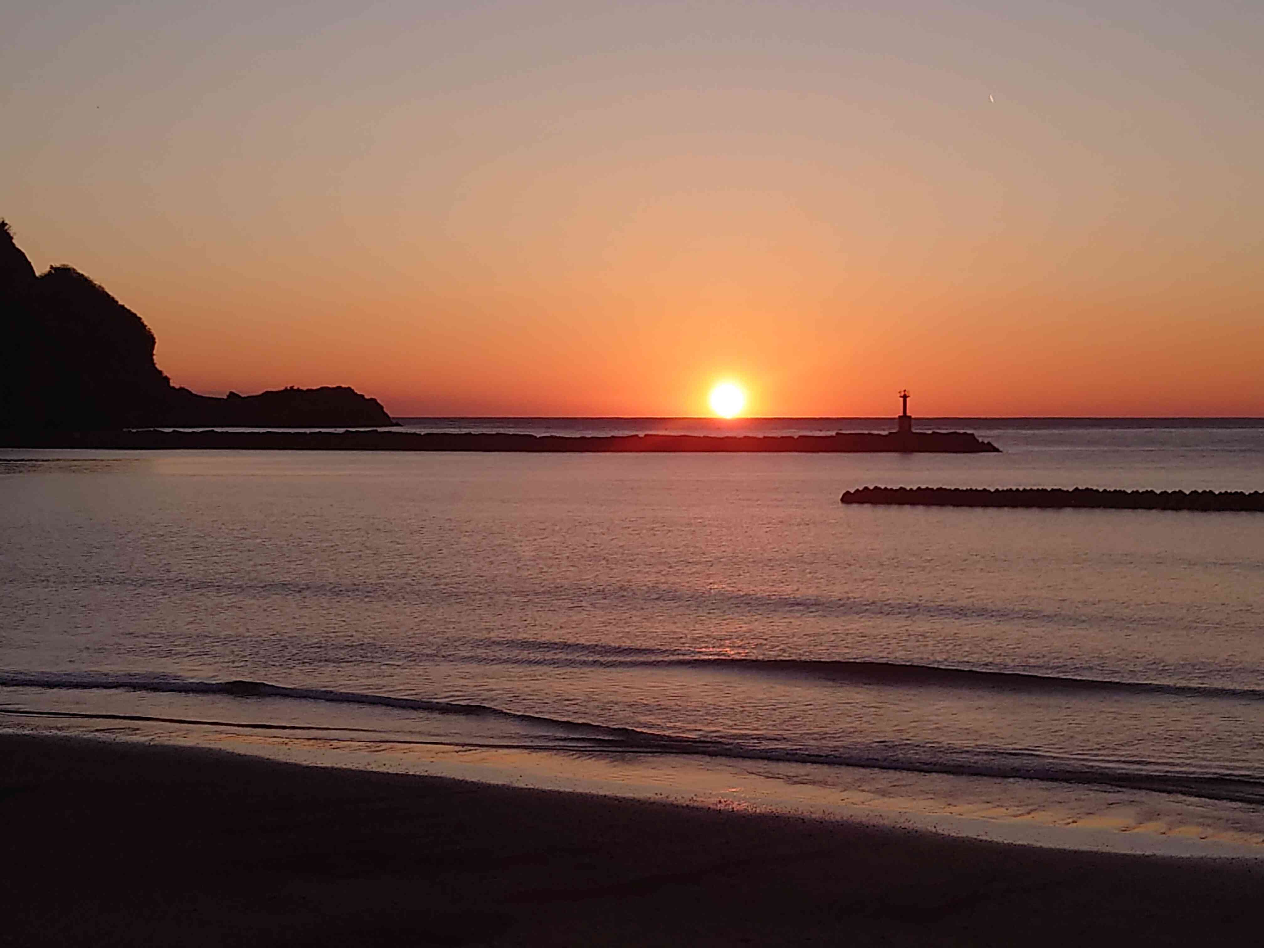 松崎海岸からの夕陽