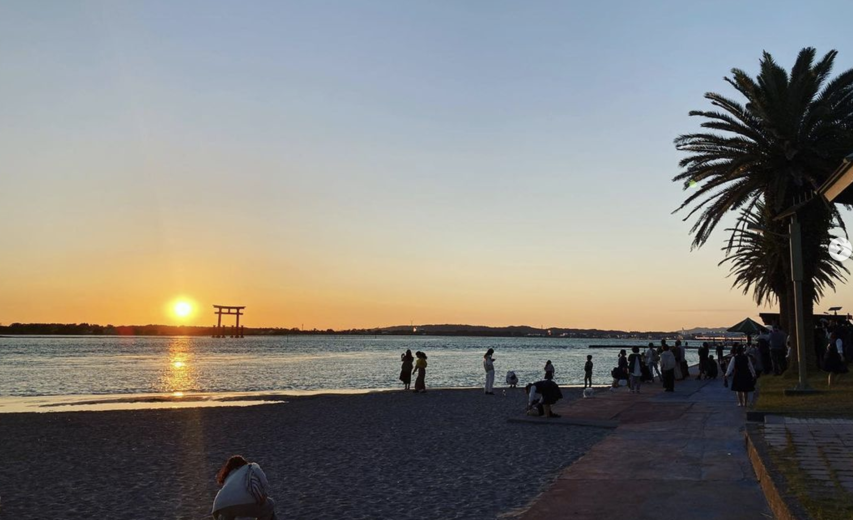 弁天島海浜公園の夕焼け