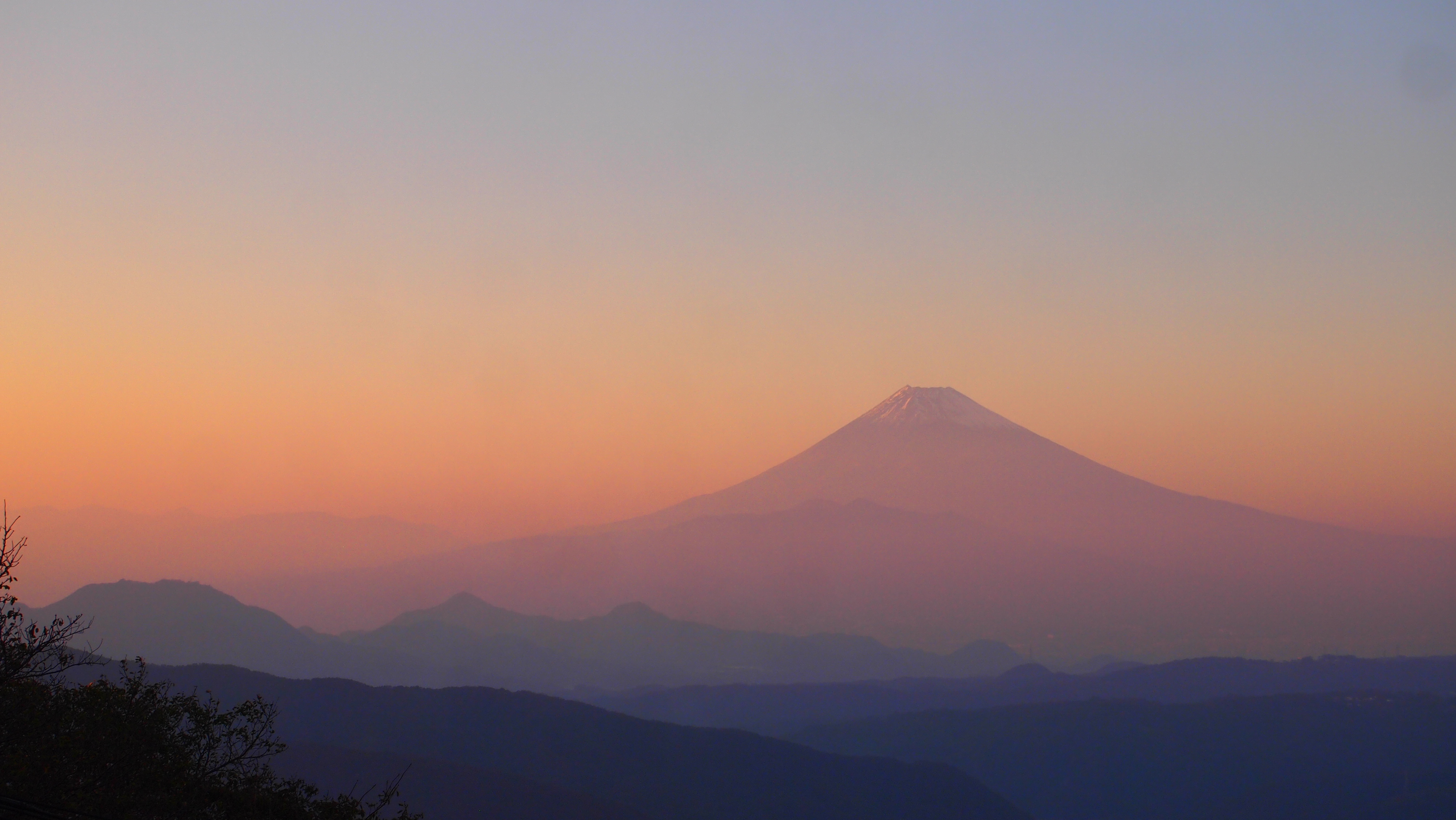 夕焼けの富士