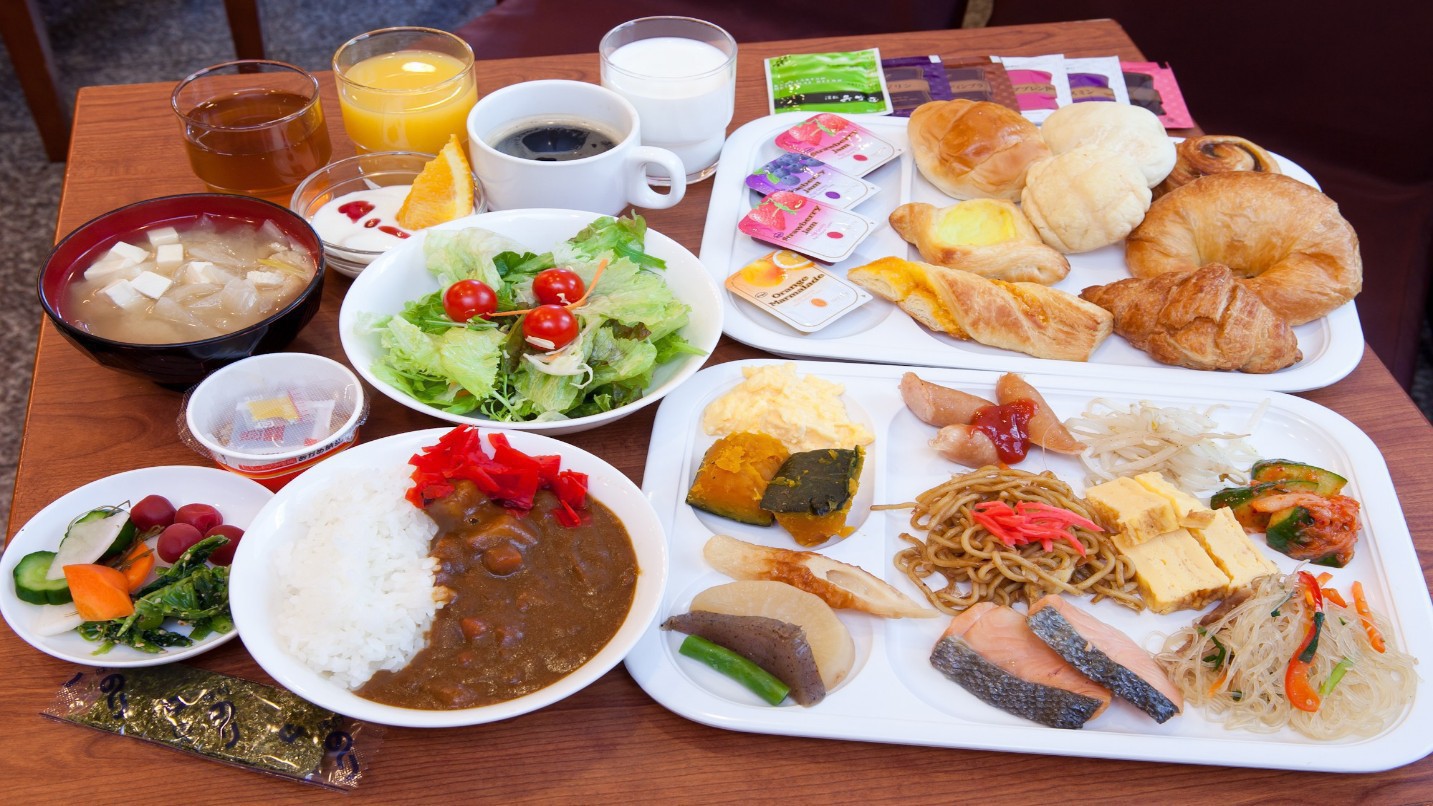 朝食バイキング盛り付け例