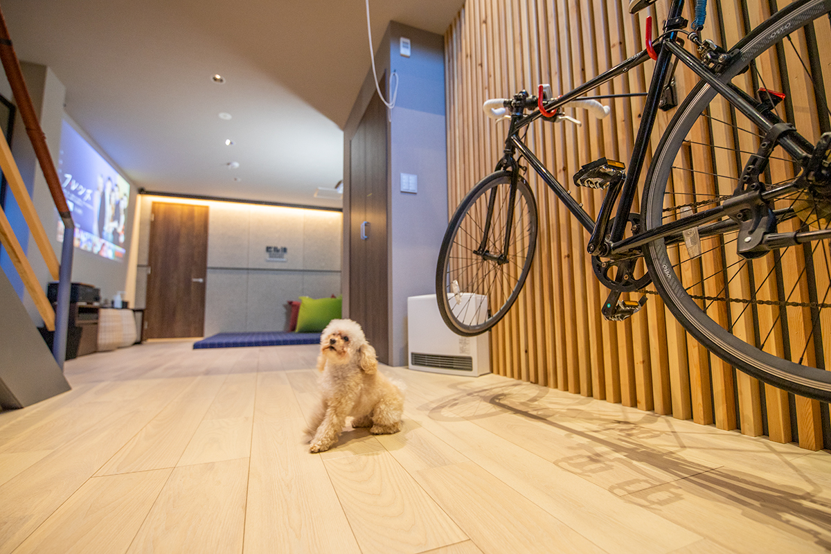 江崎新聞鷹匠ビルは唯一ペットとの宿泊が可能です。※中型犬（20kg未満まで）