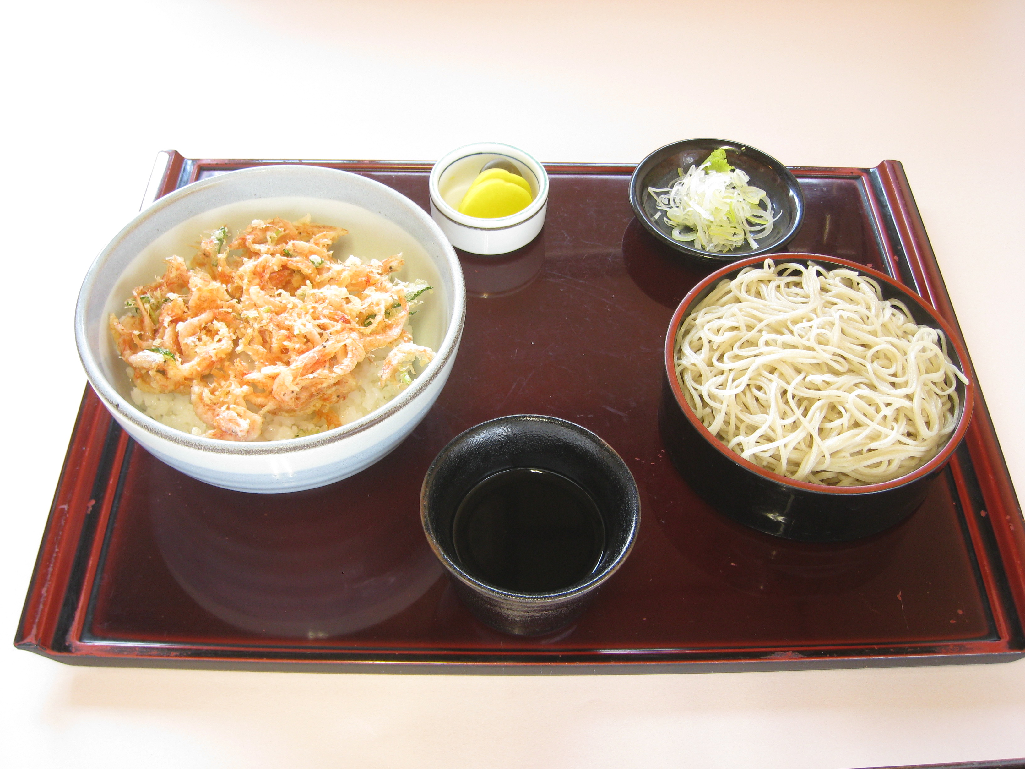 かき揚げ丼とそばセット