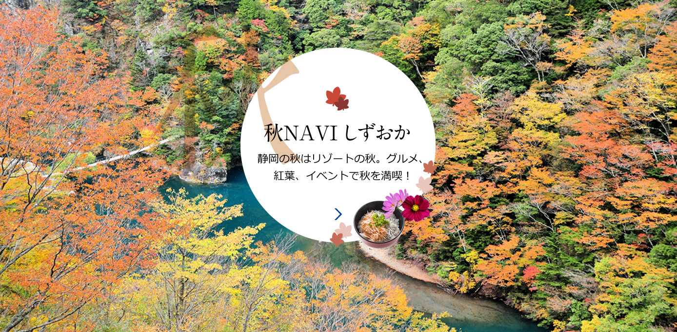秋NAVIしずおか 静岡の秋はリゾートの秋。グルメ、紅葉、イベントで秋を満喫！