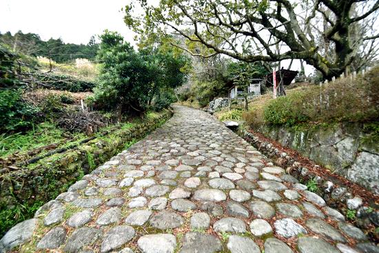 なかなか大変な石畳です。歩きやすい格好で！