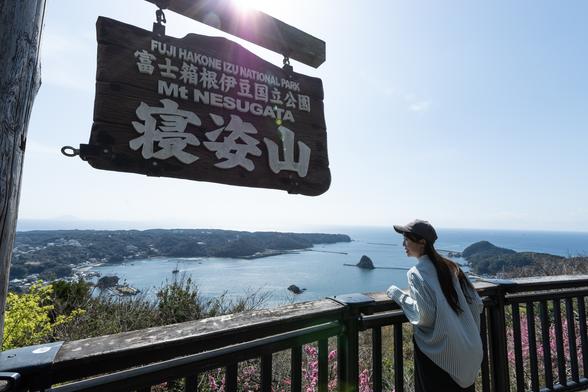 寝姿山展望台は眼下に下田港を、伊豆諸島まで見晴らす絶景スポット