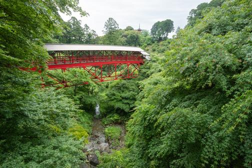 亀背橋は、その名の通り亀の背中のような形をした橋。橋の上からの眺望も格別です