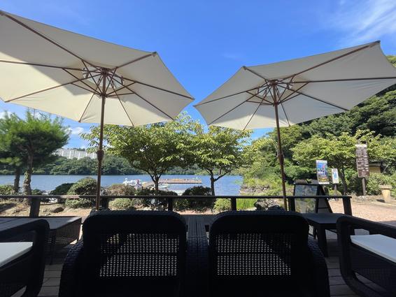 一碧湖が見えるテラス席はペットOK（画像提供：TERRACE CAFE IPPEKIKO（株式会社オーイズミダイニング））