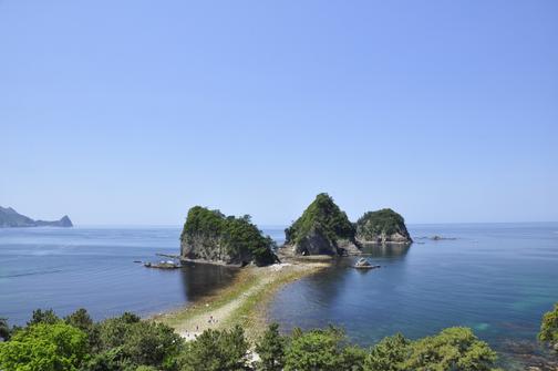 堂ヶ島のトンボロ（西伊豆町）