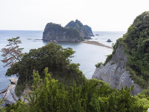 堂ヶ島のトンボロ（西伊豆町）