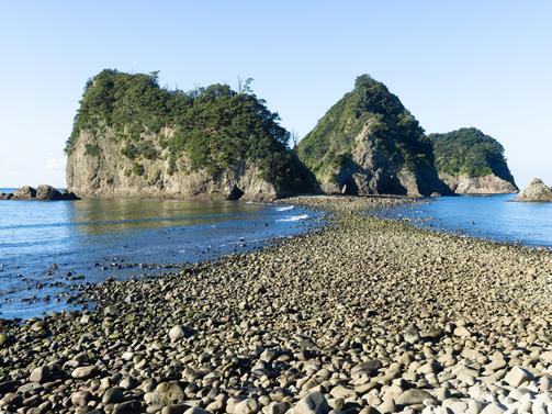 堂ヶ島のトンボロ（西伊豆町）